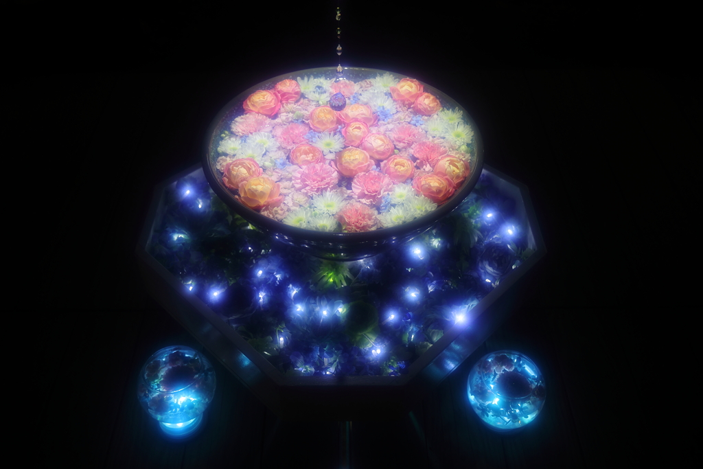 光の花手水