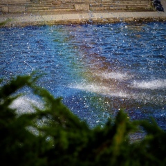 水面の虹色