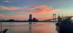 Romantic sunset on Thuan Phuoc bridge