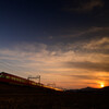 夕日を背にして