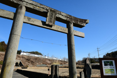 鳥居と特急あずさ