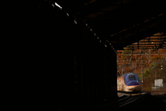 スノーシェッドの中から