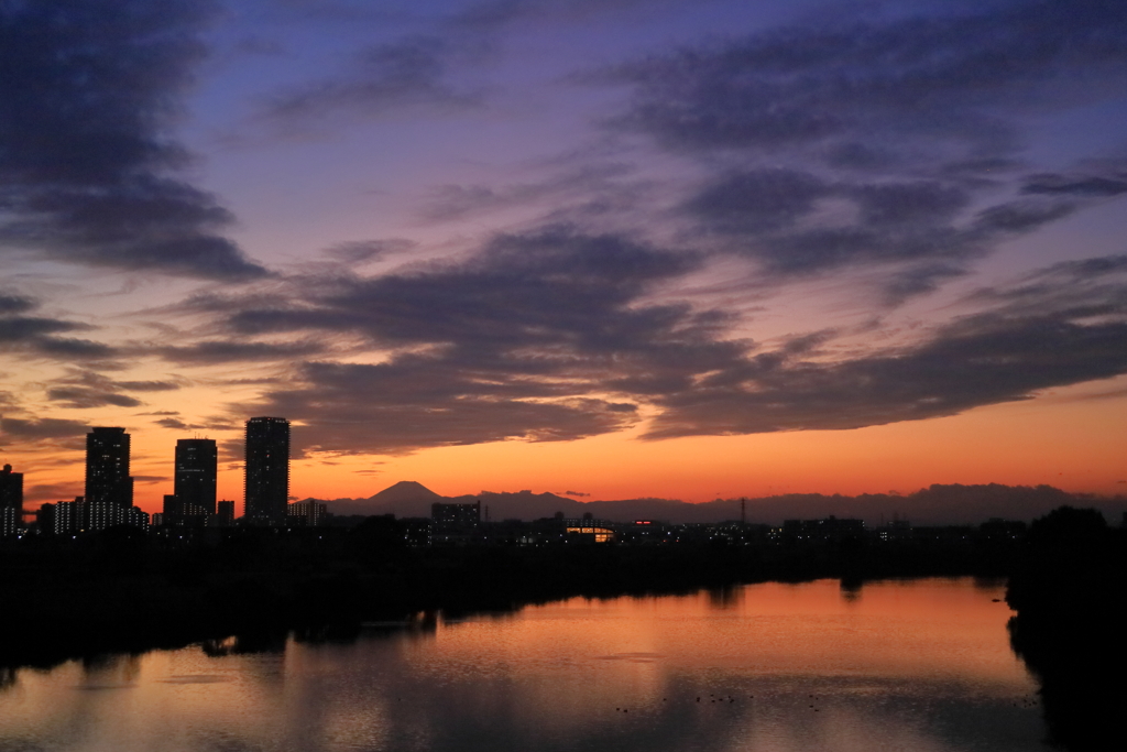 夕景の多摩川１