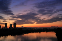 夕景の多摩川１
