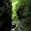 神戸岩と渓流（横）