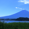 夏の青富士と河口湖のモーターボート_IMG_4725-1
