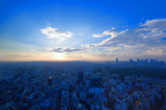 渋谷スクランブルスクエアからの夕景