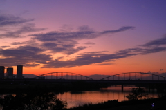 夕景の多摩川２