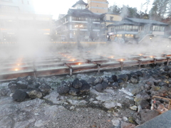 群馬県吾妻郡草津町～湯畑「夕」０３