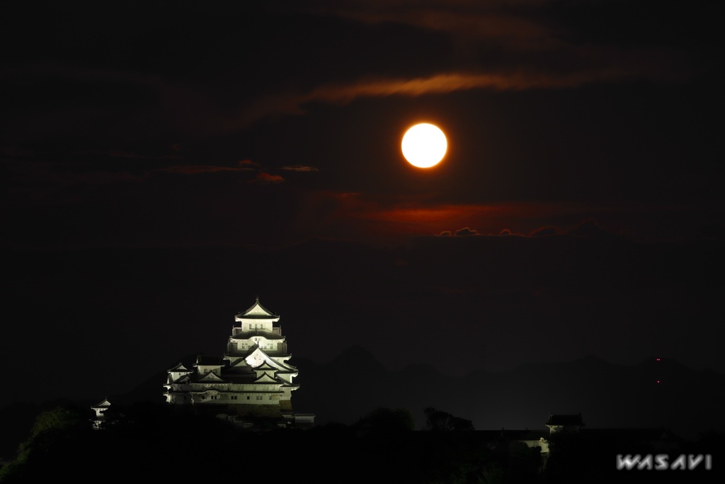 中秋の名月と国宝姫路城3