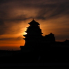 姫路城の日没