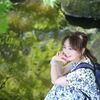 バラ園、にて。