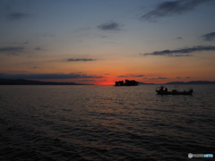 宍道湖の夕景　Ⅷ　『新たな船出』