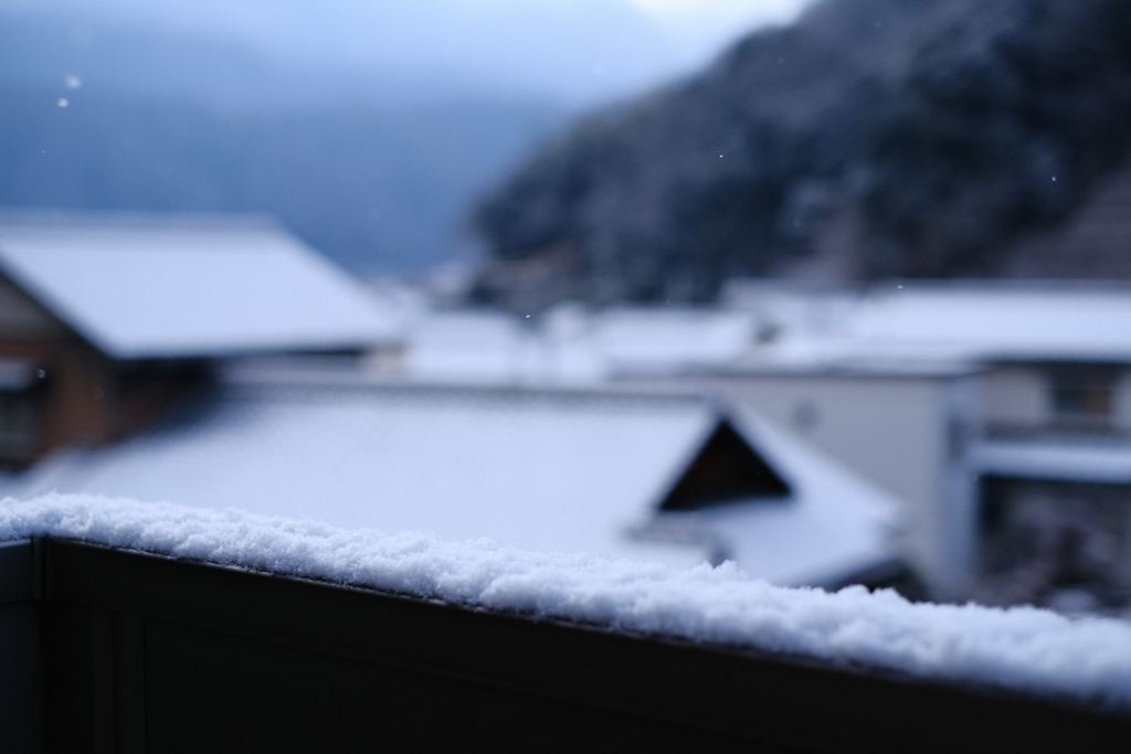 ベランダの雪