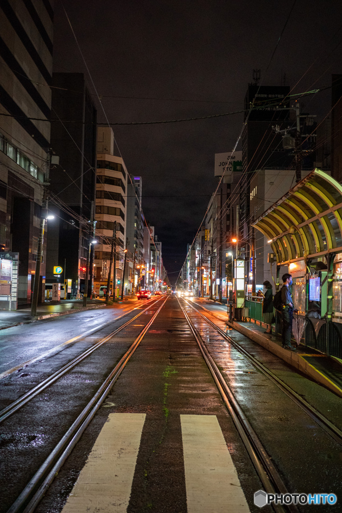 濡れた線路