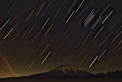 富士山と星空