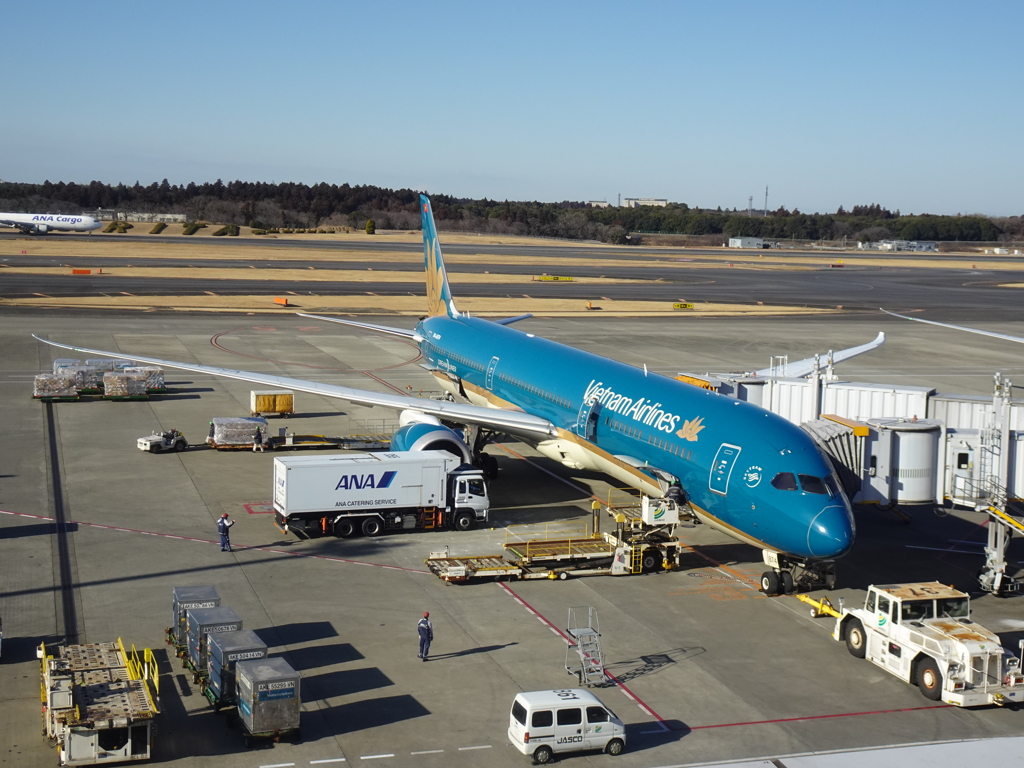 成田空港にて