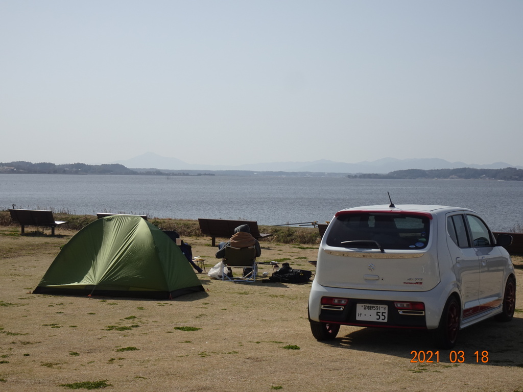 涸沼湖にて