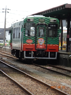 真岡駅にて