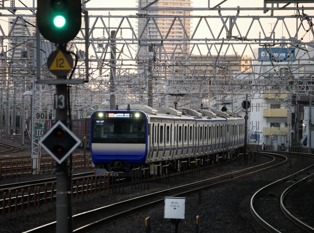 今朝の通勤風景