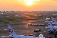 夕日の影