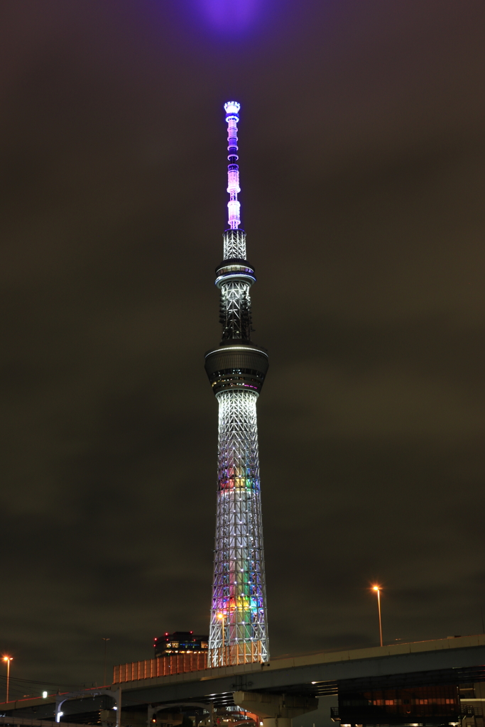 天空を照らすスカイツリー