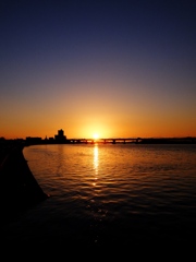 淀川河川公園の夕焼け