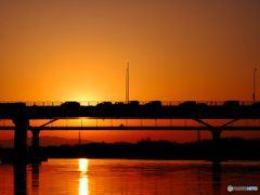 枚方大橋の夕焼け