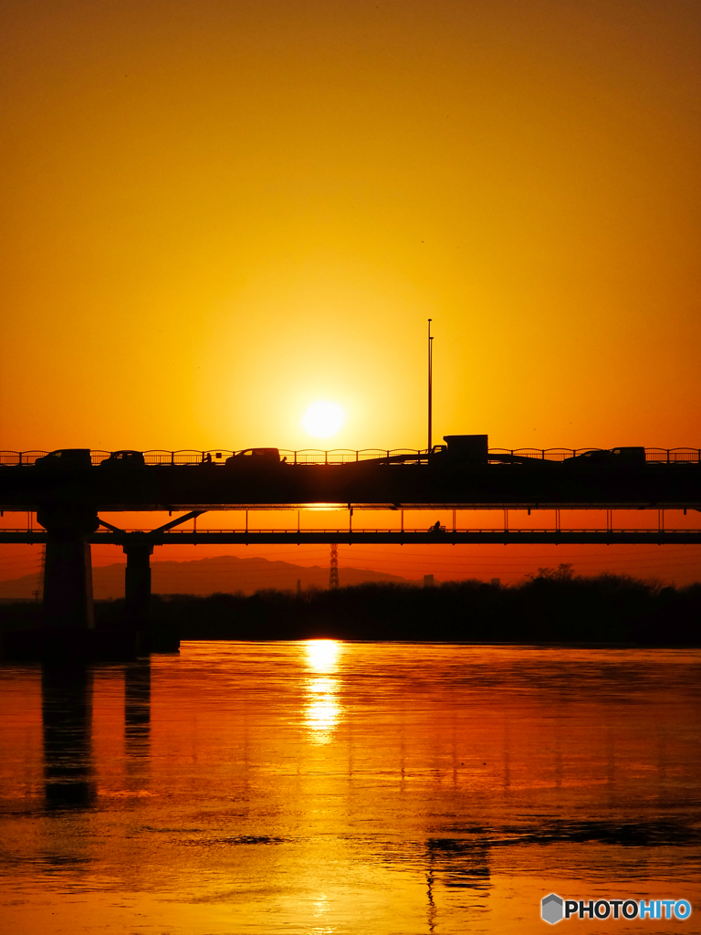 枚方大橋の夕焼け