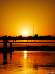 枚方大橋の夕焼け
