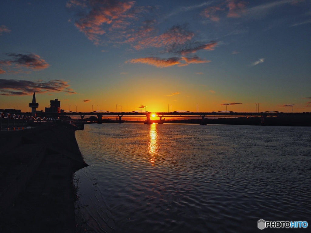 淀川の夕焼け④