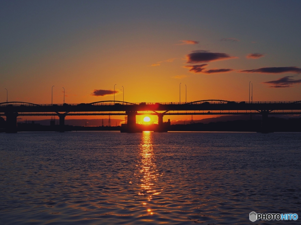 淀川の夕焼け⑤