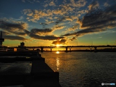 淀川の夕焼け①