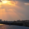 首都高　夕日　荒川