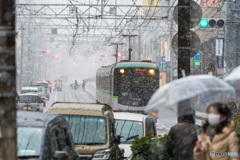 雪の京阪京津線
