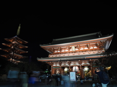 浅草寺の夜