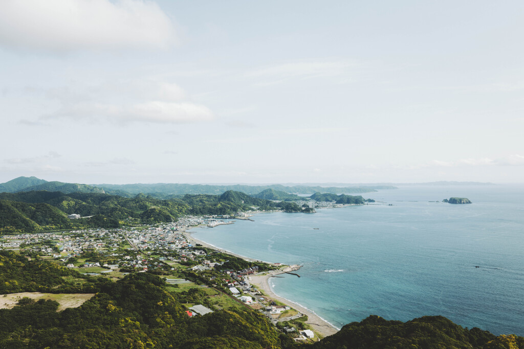 鋸山にて東京湾