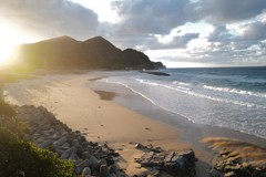 夕陽と海