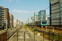 東急東横線廃線跡地(桜木町から望む)