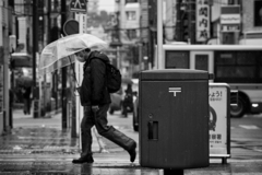 寒い雨の日に