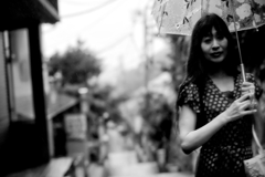雨の中のポトレ