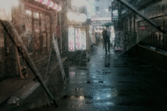 雨の横浜西口5番街