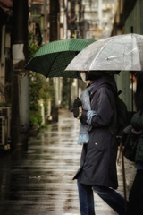 寒い雨の日に