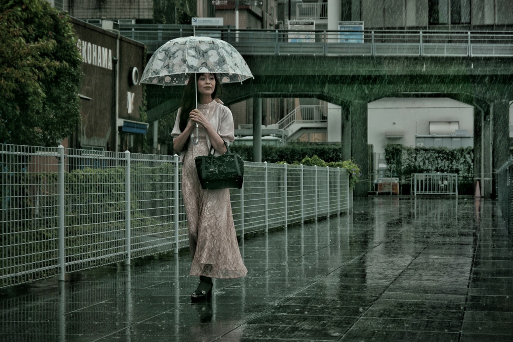 雨の早朝に