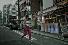 日没時のストリートフォト