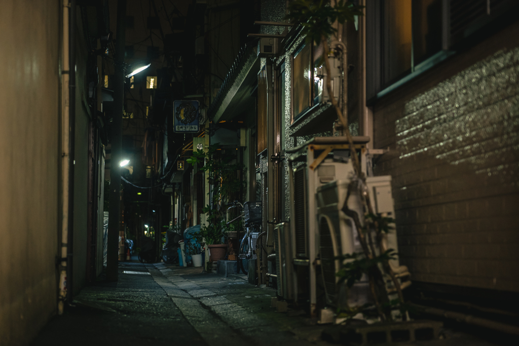 月島裏路地にて