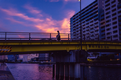 楽水橋の夕景