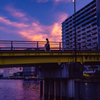 楽水橋の夕景
