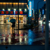 土砂降りの中で・・・