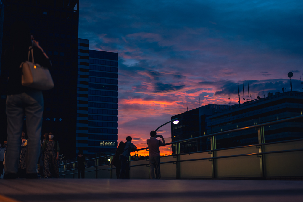 それぞれの夕焼け空